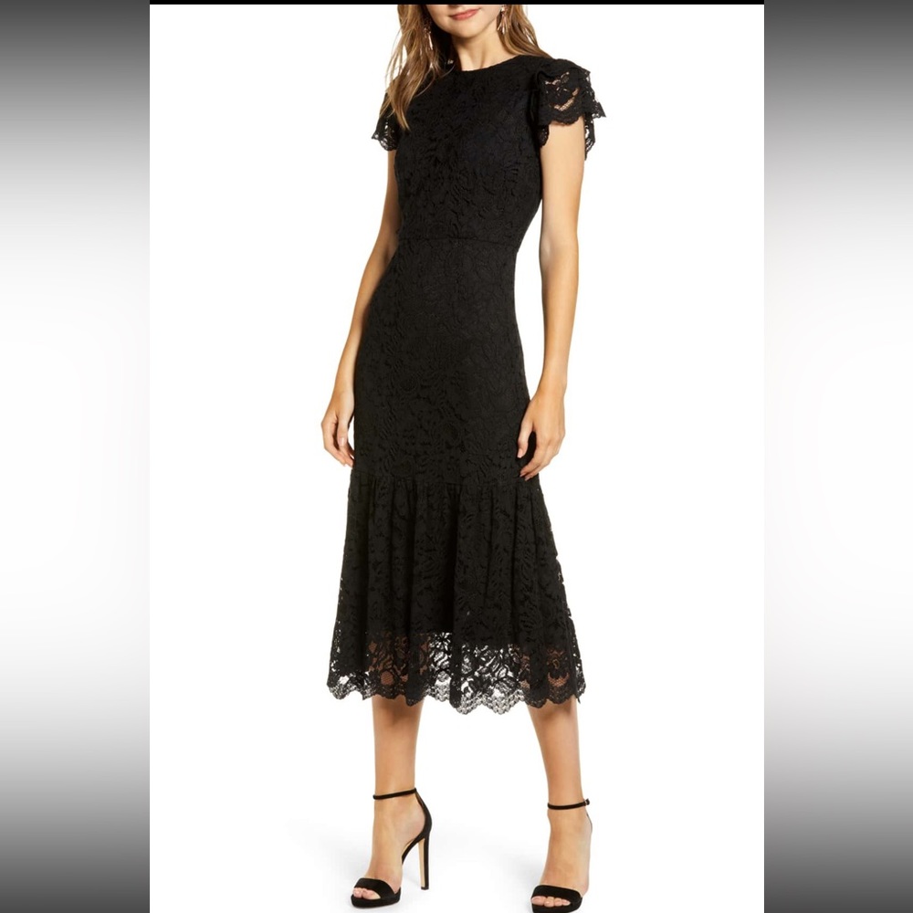 BP Black Lace Midi Dress
